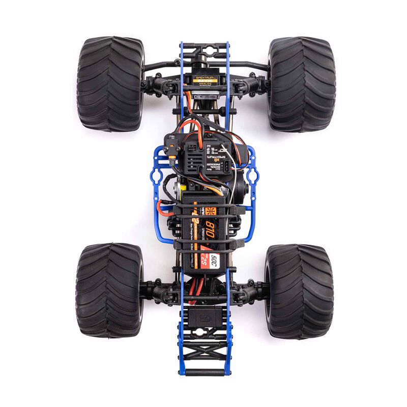 Losi 1/18 Mini LMT Son Uva Digger 2S 4X4 brushed monster truck with detailed body and large tires, ready for off-road racing.