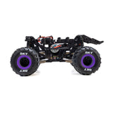 Losi 1/18 Mini LMT Sparkle Smash 2S 4x4 brushed monster truck ready to run with detailed exterior and rugged tires.