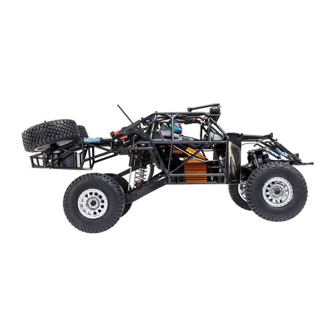 Losi 1/10 Baja Rey 2.0 Ford Raptor RC truck with Method 3s 4x4 RTR brushless motor, detailed blue and black body with rugged tires