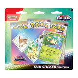 Pokemon Leafeon sticker from the Prismatic Evolutions Tech Sticker Collection, featuring vibrant Leafeon artwork for Pokémon TCG fans.