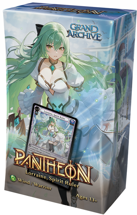 Lorraine Spirit Ruler Pantheon deck from Grand Archive TCG: Radiant Origins by Weebs of the Shore, featuring vibrant fantasy artwork.