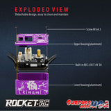 Surpass Hobby Rocket-RC Kiwami Pro V2 Mini 24 30A sensored ESC for RC car, shown in close-up with wiring and circuit board.