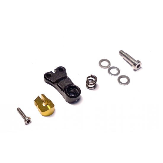 Atomic RC MRX/MRT EVO Servo Saver AGF A06CLS for RC cars, showing the black and silver servo saver component.