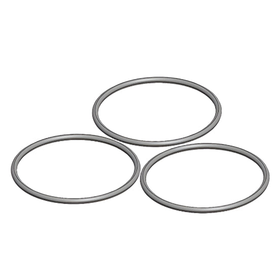 Set of three Atomic RC MRX battery mount O-rings shown in black, designed to secure batteries in RC models.
