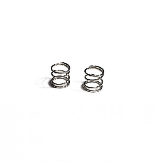 Atomic RC MRX front springs for RC cars, showing close-up of black coil springs on a suspension system.