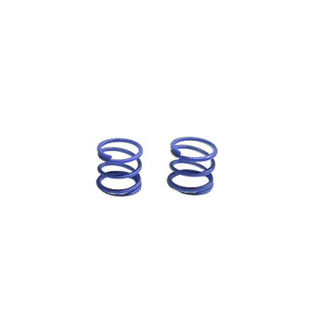Atomic RC MRX front springs for RC cars, showing close-up of the metal coil springs with brand logo and part details.