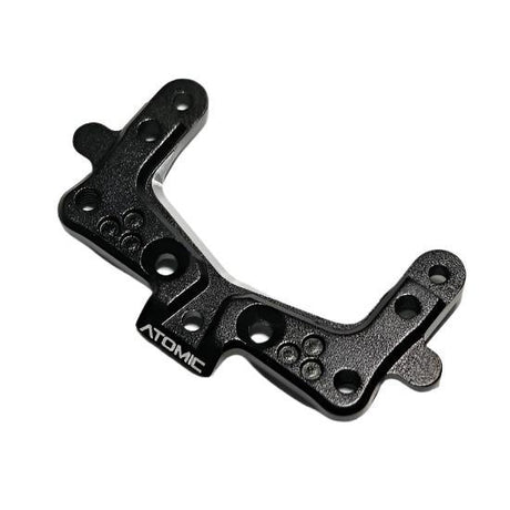 Atomic RC MRX 3.0 degree caster mount for DWS suspension, shown in black with mounting hardware.
