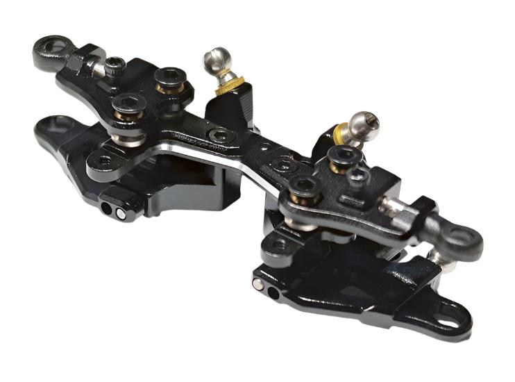 Atomic RC MRX double wishbone suspension conversion kit for RC cars, showing the detailed suspension components and assembly.