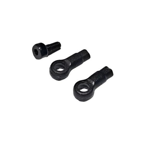 Atomic RC MRX spare ball caps for DWS, set of 2, black plastic caps used for RC car stability and protection.
