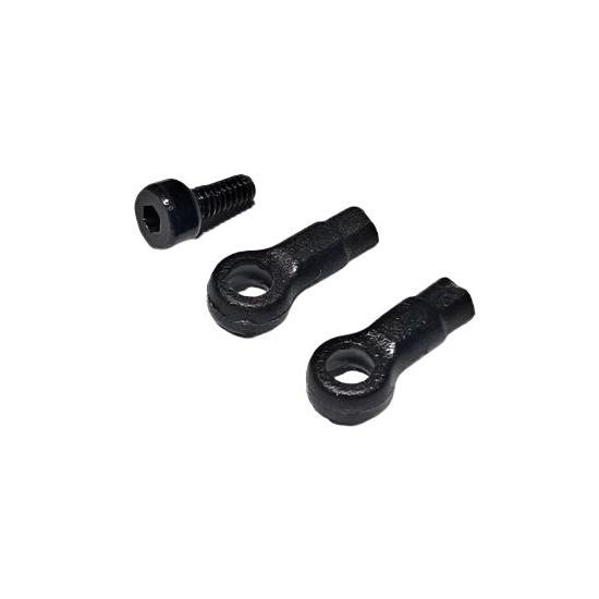 Atomic RC MRX spare ball caps for DWS, set of 2, black plastic caps used for RC car stability and protection.