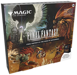 Magic: The Gathering Final Fantasy Holiday Scene Box artwork featuring festive holiday-themed characters and vibrant colors.