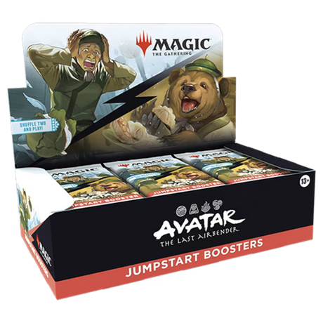 Avatar The Last Airbender Jumpstart Booster Box by Wizards of the Coast featuring colorful packaging with character artwork and game branding.