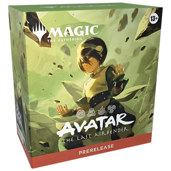 Avatar The Last Airbender Prerelease Pack by Wizards of the Coast, featuring collectible cards and artwork from the popular series.