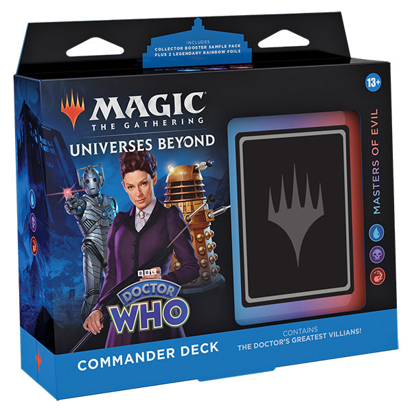 Magic: The Gathering Doctor Who Commander Deck by Wizards of the Coast featuring themed cards and artwork inspired by Doctor Who.