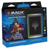 Magic: The Gathering Doctor Who Commander Deck by Wizards of the Coast, featuring themed cards and artwork inspired by Doctor Who.