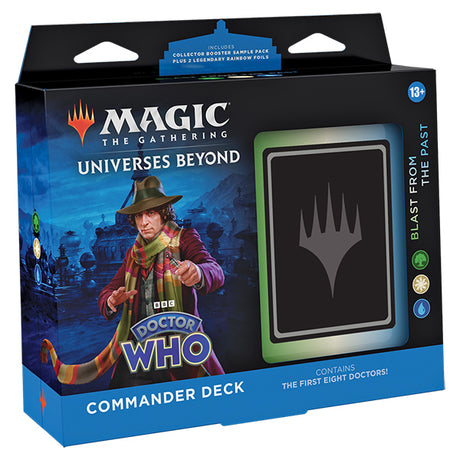 Magic: The Gathering Doctor Who Commander Deck by Wizards of the Coast, featuring themed cards and artwork inspired by Doctor Who.