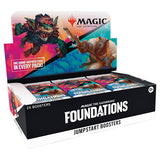 MTG Foundations Jumpstart Booster Box by Wizards of the Coast showing colorful booster packs for Magic: The Gathering.