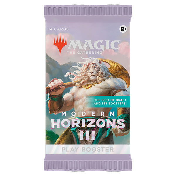 MTG Modern Horizons 3 booster pack by Wizards of the Coast featuring colorful Magic: The Gathering card artwork.