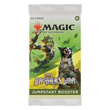 MTG The Brothers War Jumpstart Booster Pack by Wizards of the Coast featuring colorful card artwork and booster pack design.