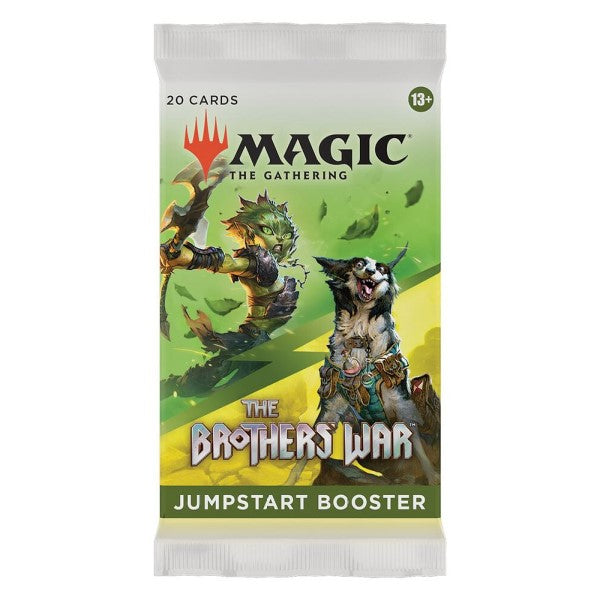MTG The Brothers War Jumpstart Booster Pack by Wizards of the Coast featuring colorful card artwork and booster pack design.