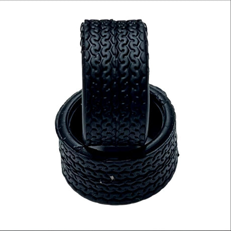 Radial rear rubber tire by Marka, MZR-V1RR RCP model, featuring 11mm tread depth, suitable for RC vehicles.