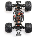 Losi 1/18 Mini LMT Zombie 2S 4x4 RTR brushed monster truck with rugged tires and detailed zombie-themed body design.