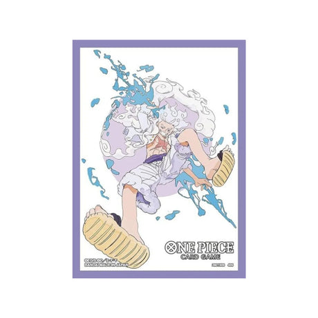 Bandai One Piece TCG official Monkey D. Luffy sleeves set of 12 featuring vibrant character artwork for card protection.