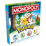 Hasbro Monopoly Pokémon board game with Pokémon-themed tokens and colorful game board featuring Pokémon characters.