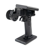 Flysky Noble NB4+ RC transmitter with FGr4B receiver, featuring multiple control sticks and digital display screen.