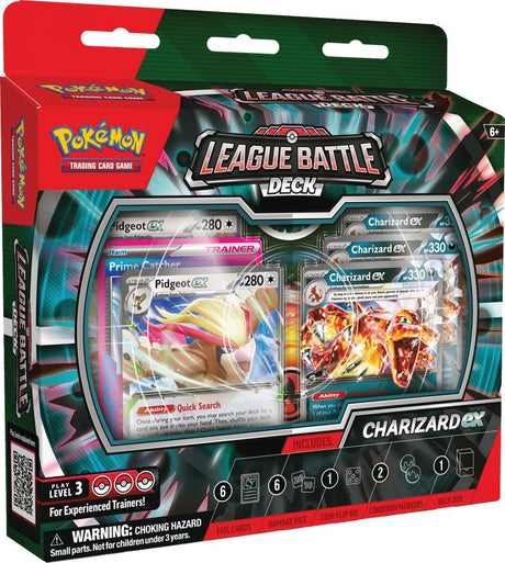 Pokemon TCG Charizard ex League Battle Deck featuring a Charizard card and deck components from the Pokémon Trading Card Game.