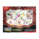 Pokémon Paldean Fates ex Premium Collection box featuring Pokémon TCG cards and artwork from the Pokémon brand.