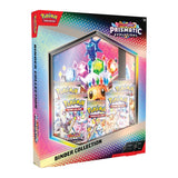 Pokemon: Prismatic Evolutions Binder Collection for Pokémon TCG, featuring a colorful binder with Pokémon cards and artwork.