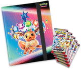 Pokemon Prismatic Evolutions Binder Collection featuring Pokémon TCG cards and storage binder with vibrant Pokémon artwork.