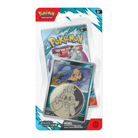 Pokemon Journey Together Checklane Blister pack featuring trading cards and promotional materials from the Pokemon collectible card game.