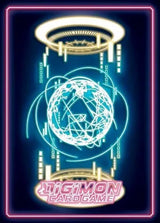 Neon Digimon from Bandai's Digimon Official Sleeves 2024 V1 for Digimon Card Game, featuring vibrant neon-themed Digimon artwork.