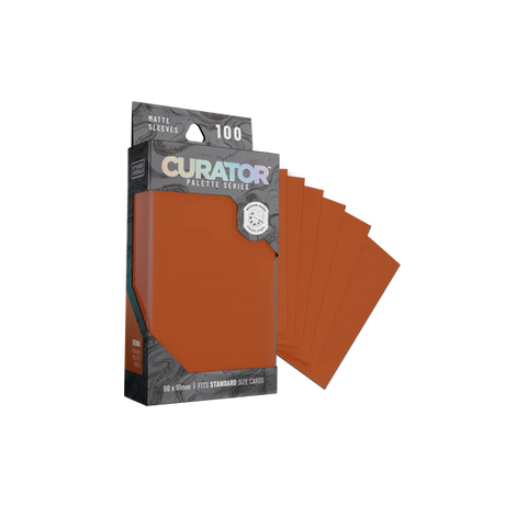 Orange Nebula Curator Palette Series Standard Sleeves for card storage, featuring Sienna color design.