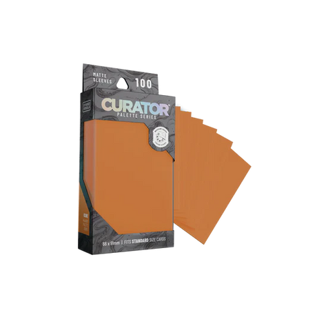 Orange Nebula Curator Palette Series Standard Sleeves for cards, featuring ochre-colored card sleeves with a smooth finish.