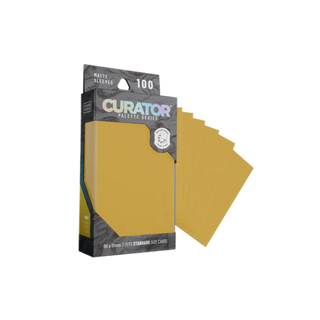 Orange Nebula Curator Palette Series standard sleeves for card storage, featuring a honey-colored design with a smooth surface.