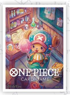Bandai One Piece TCG official sleeves set 2 featuring colorful character artwork on protective card sleeves.