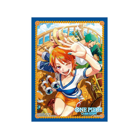 Bandai One Piece TCG official sleeves set of 8 with colorful One Piece character artwork for card protection.