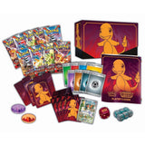 Pokémon Obsidian Flames Elite Trainer Box for Pokémon TCG, featuring booster packs, card sleeves, and accessories.