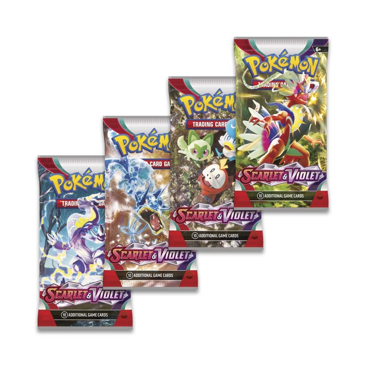 Pokemon Scarlet & Violet Booster Pack featuring colorful booster cards from the Pokemon trading card game.