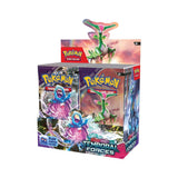Pokemon Temporal Forces Booster Box featuring colorful trading card packs with vibrant artwork and collectible cards.
