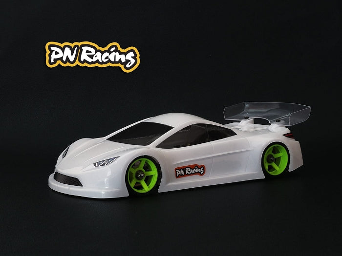 PN Racing 1/28 ZLB Lexan RC car body with clear, lightweight Lexan material for mini RC racing vehicles.