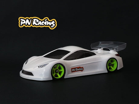 PN Racing 1/28 ZLB Lexan RC car body with clear, lightweight Lexan material for mini RC racing vehicles.
