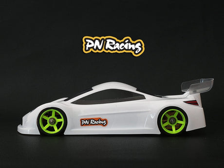 PN Racing 1/28 ZLB Lexan RC car body with clear, lightweight design and detailed features for remote control racing.