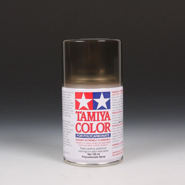 Tamiya PS-31 Smoke spray paint 100ml bottle showing black aerosol can with label for model and hobby use.