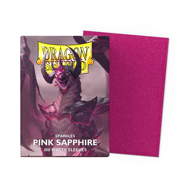 Dragon Shield Pink Sapphire Standard Sleeves for trading cards, featuring vibrant pink sapphire design and protective card sleeves.