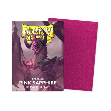 Dragon Shield Pink Sapphire Standard Sleeves for trading cards, featuring vibrant pink sapphire design and protective card sleeves.
