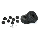 Proline 1/10 Gladiator SC pre-mounted soft wheels with foam inserts for remote control off-road trucks.
